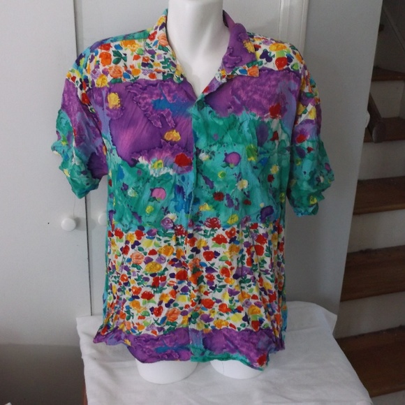 Jam's World Tops - Jam's World Vintage Floral Shirt Blouse L Misses